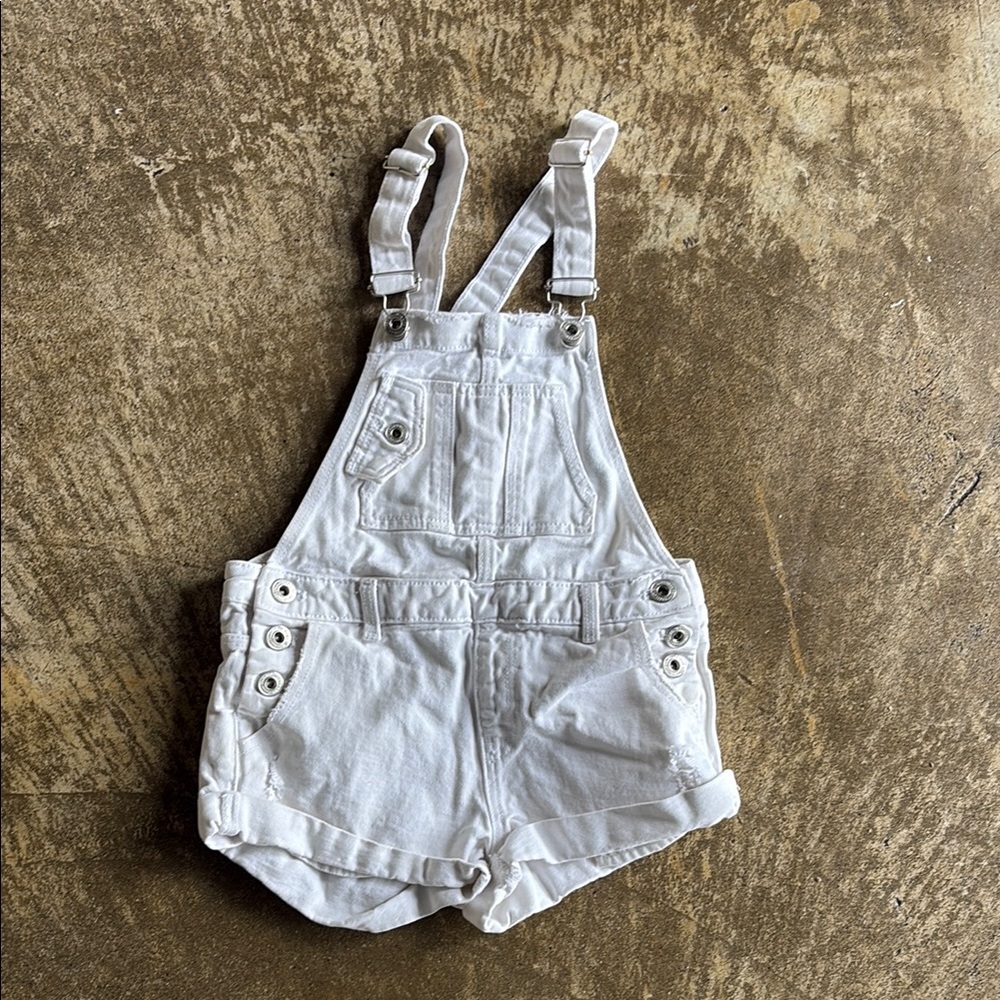 Zara White Overalls Adjustable Straps